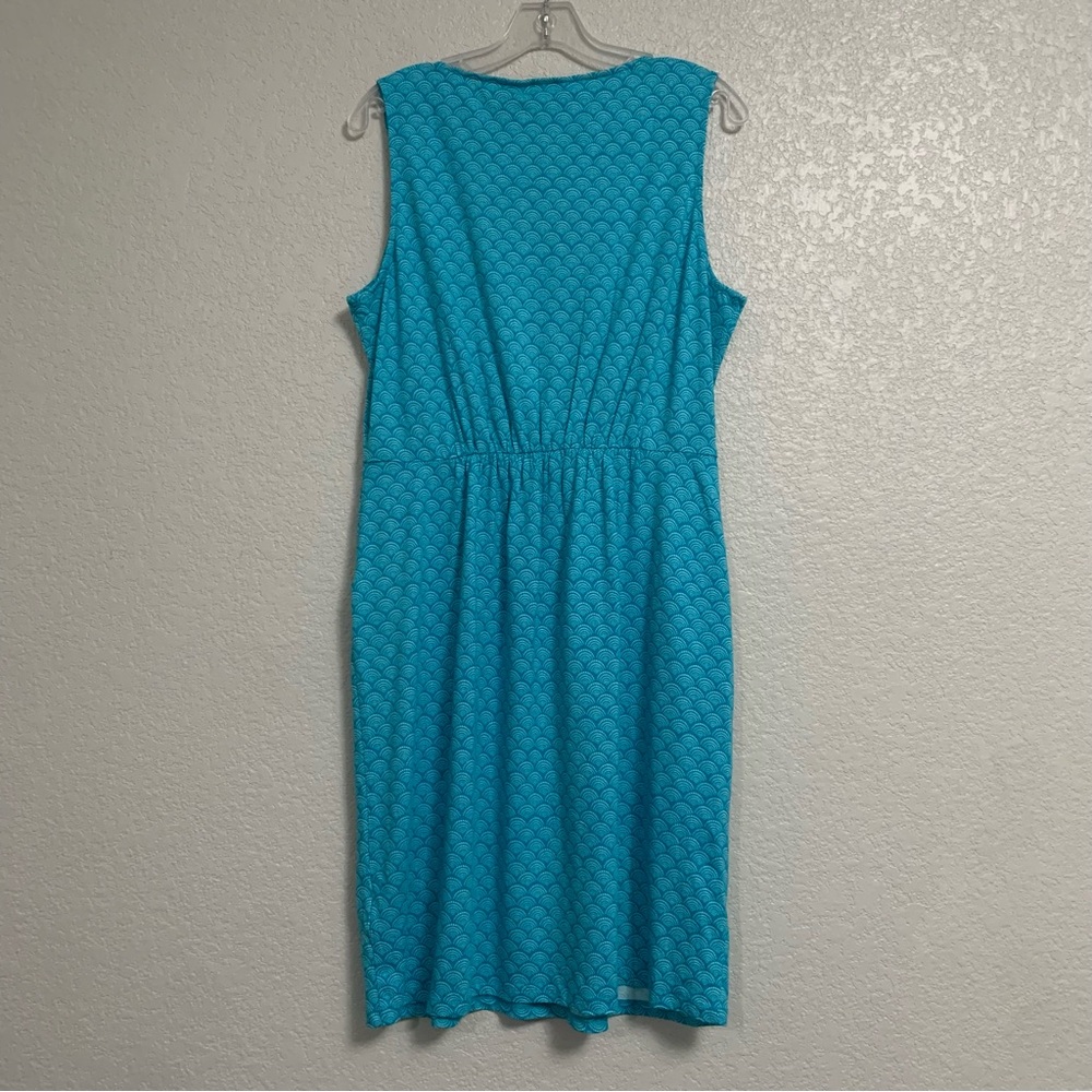 NWT Boden Dress Womens 12 Melinda Sleeveless Geometric Print Jersey Pockets Aqua - Picture 3 of 14